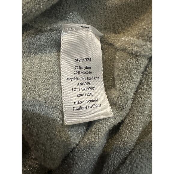 Barefoot Dreams CozyChic Ultra Lite Hi Lo Cardi Seafoam Green Plus Size 2X - Picture 9 of 12